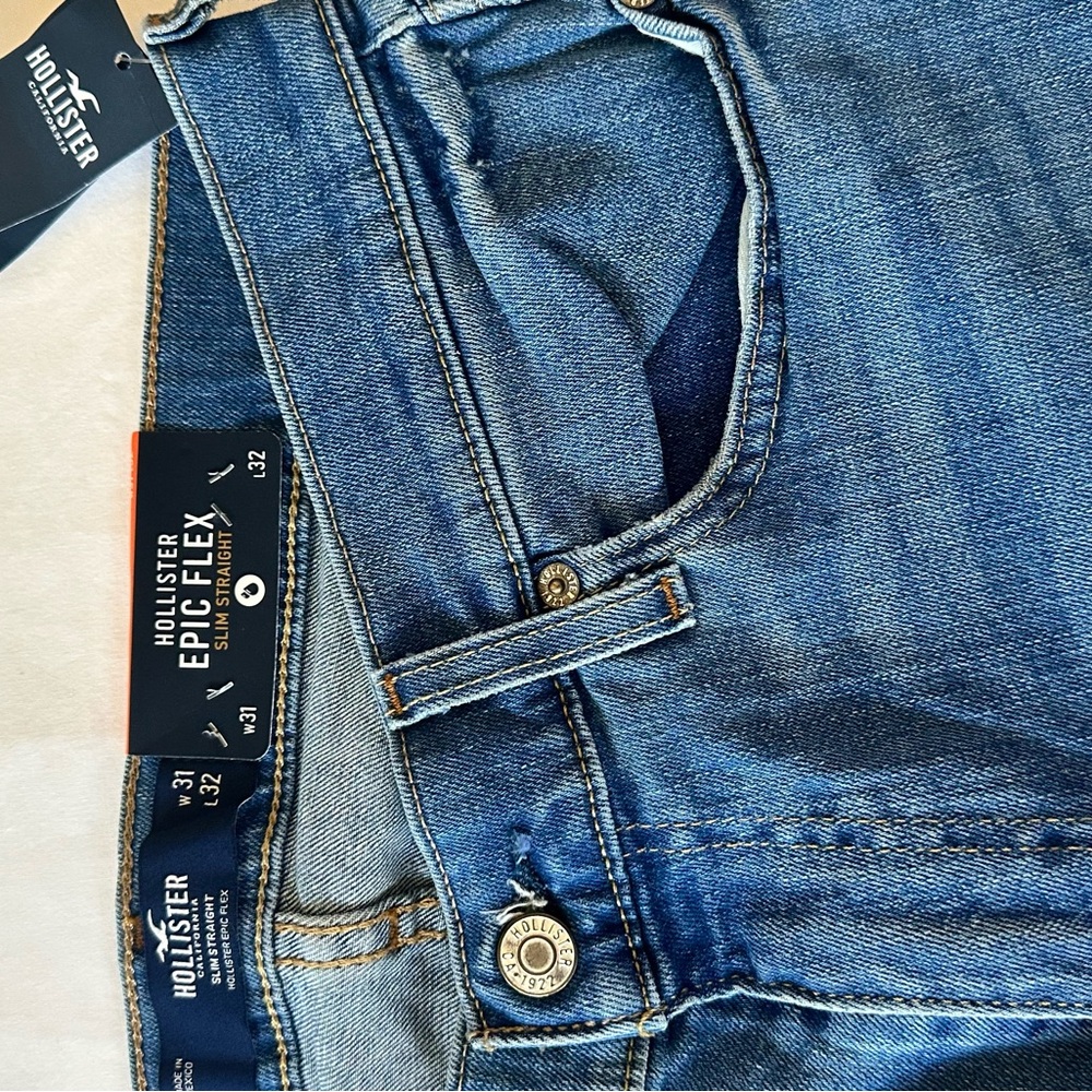 Hollister Blue Slim Straight Jeans - Picture 5 of 11